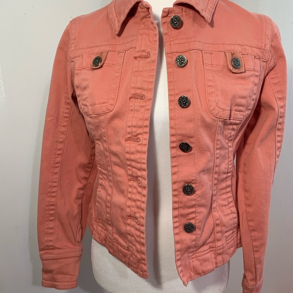 LAL Live A Little Peach Denim Jacket - Picture 5 of 6